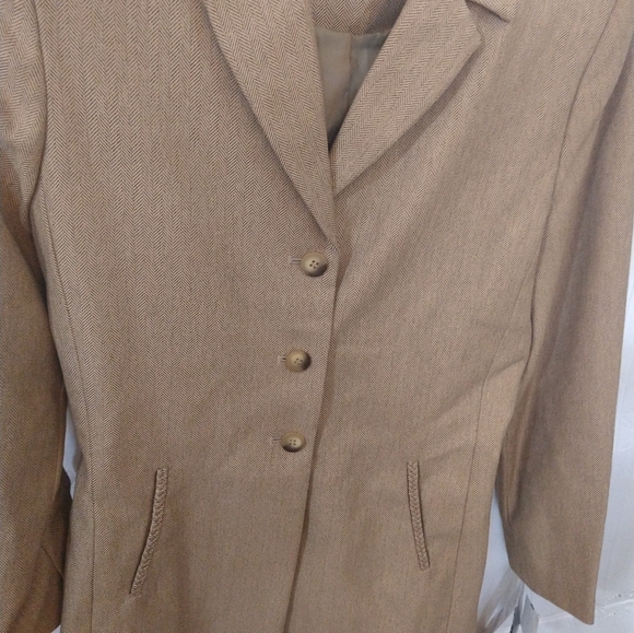 sz 4 Classy Tweed trench Over coat With matching trousers pantsuit Set - Picture 2 of 14